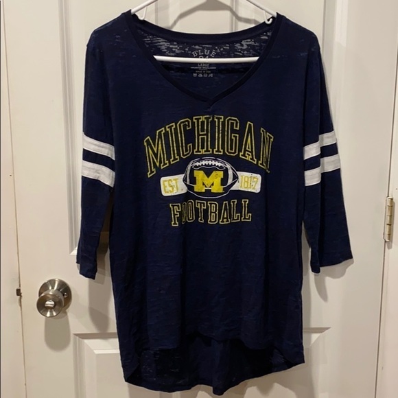 Univ of Michigan Football Burnout Tee Large EUC - Picture 2 of 7